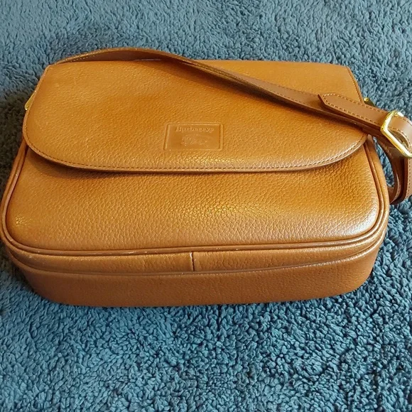 BURBERRYS Vintage Logo NOVA Check Crossbody Shoulder bag Leather Brown and gold Crossbody Bags